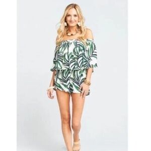 Show Me Your MuMu Rosarita Romper in Peruvian Palm Breeze Size XS